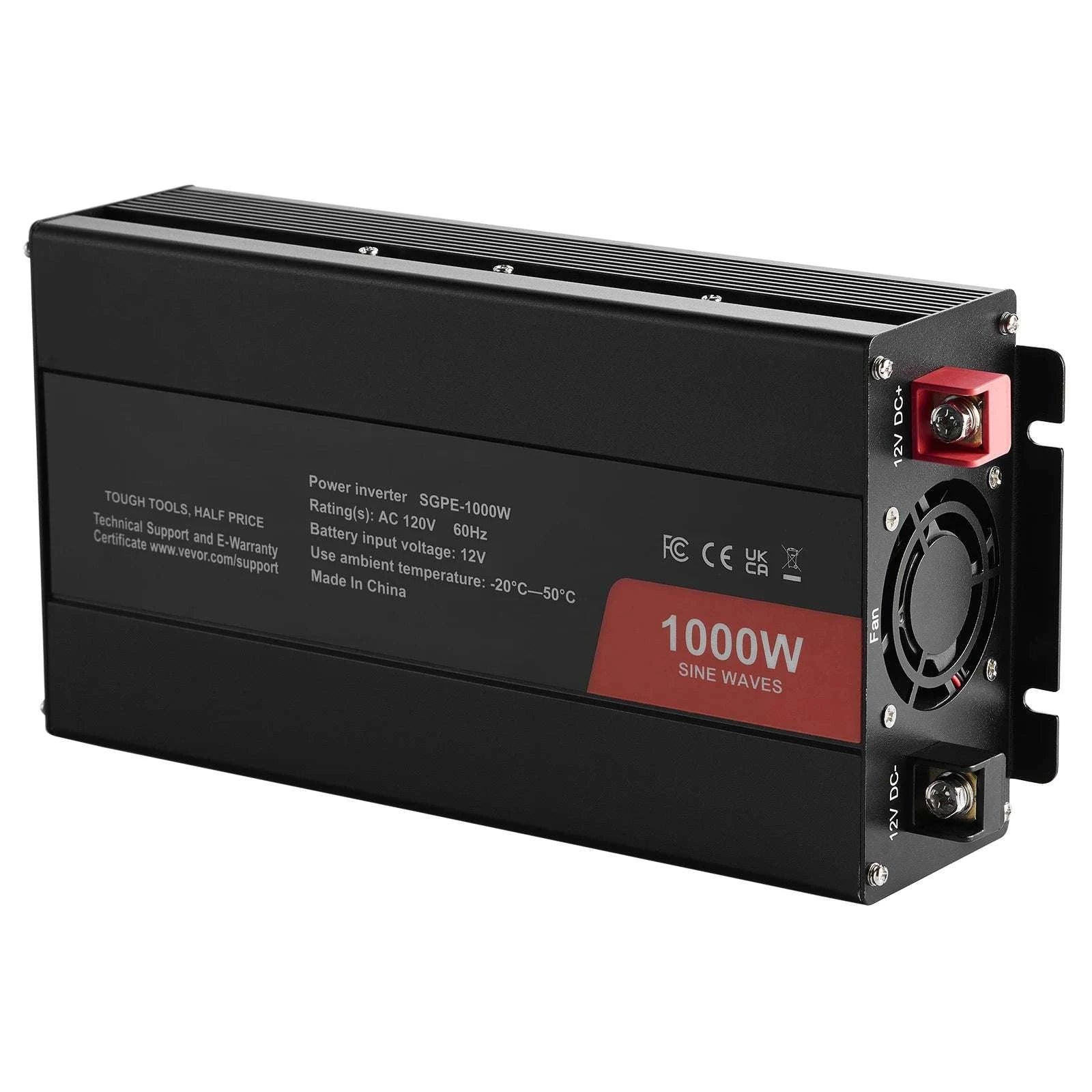Pure Sine Wave Power Inverter 1000W–3000W with Remote & USB Ports-1000W AC 120V / United States