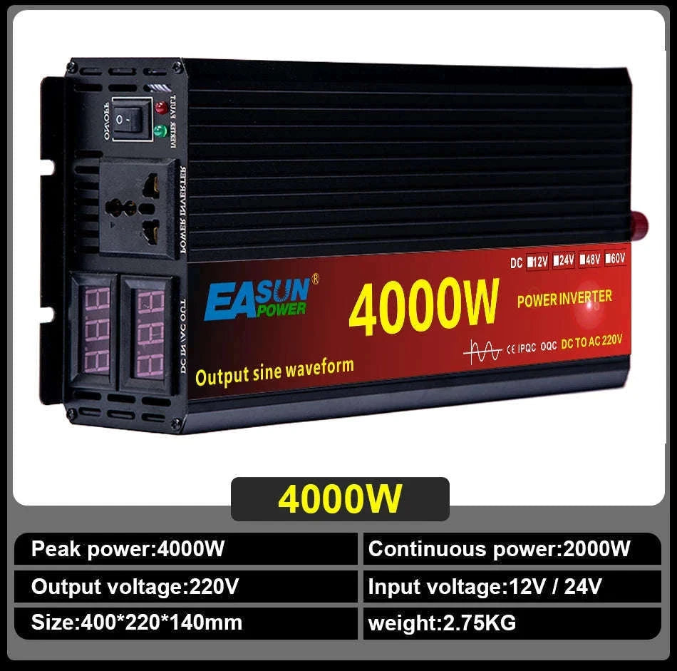 Pure Sine Wave Power Inverter 12V/24V to 220V 3000W-5000W-3000W-24V / PL