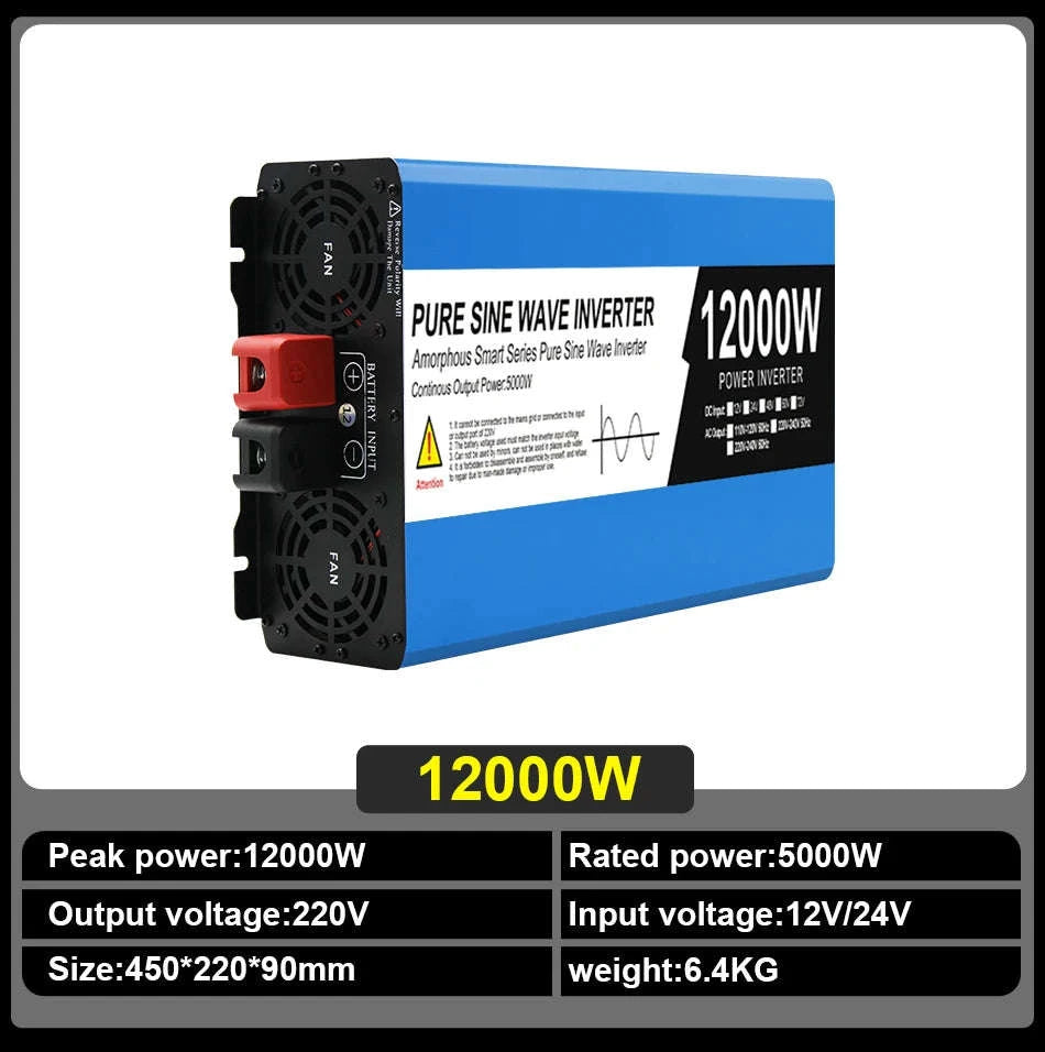 Pure Sine Wave Power Inverter 12V/24V to 220V-5000W-12V / Poland