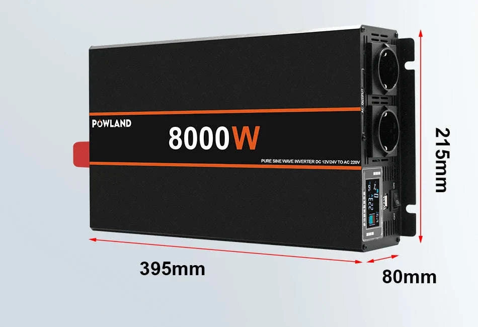 Pure Sine Wave Power Inverter 12V/24V to 220V with Remote Control-12V 3000W EU / Poland