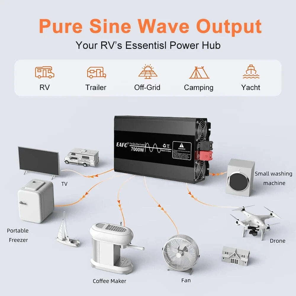 Pure Sine Wave Power Inverter 12V DC to 220V AC-12V 5000W