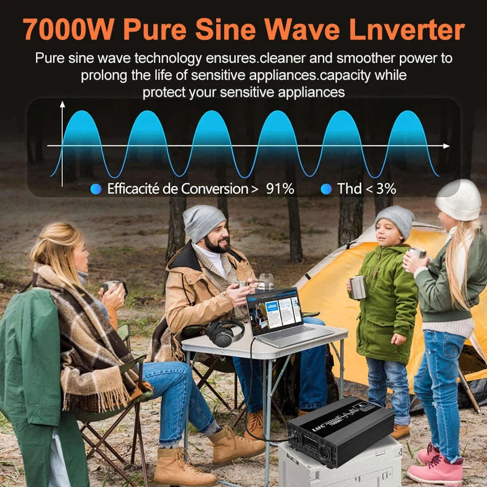 Pure Sine Wave Power Inverter 12V DC to 220V AC-12V 5000W