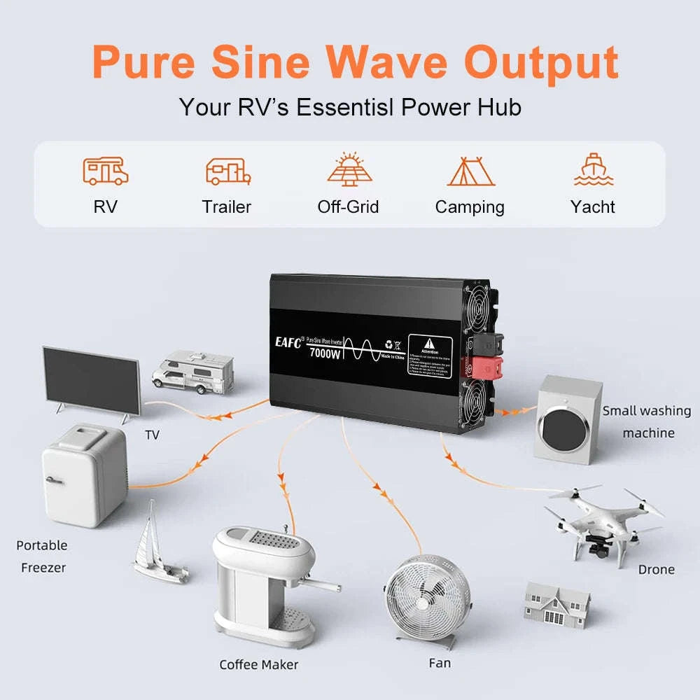 Pure Sine Wave Power Inverter 12V DC to 220V AC-12V 5000W