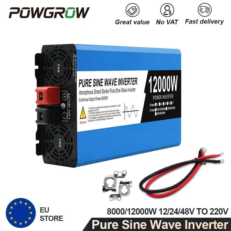 Pure Sine Wave Power Inverter 12V to 220V 5000W-8000W-12V / Poland