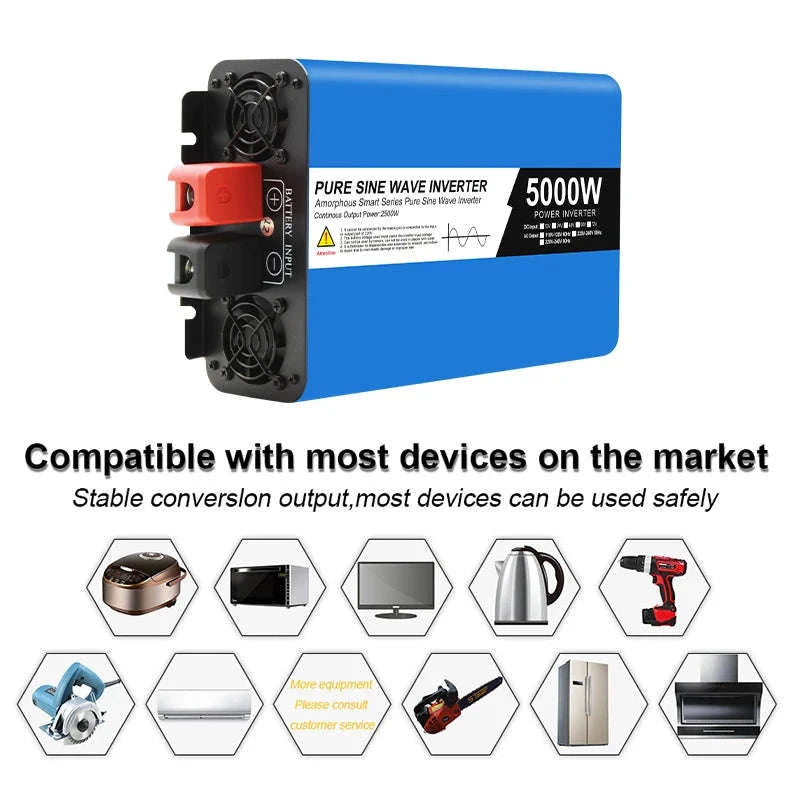 Pure Sine Wave Power Inverter 12V to 220V 5000W-8000W-12V / Poland