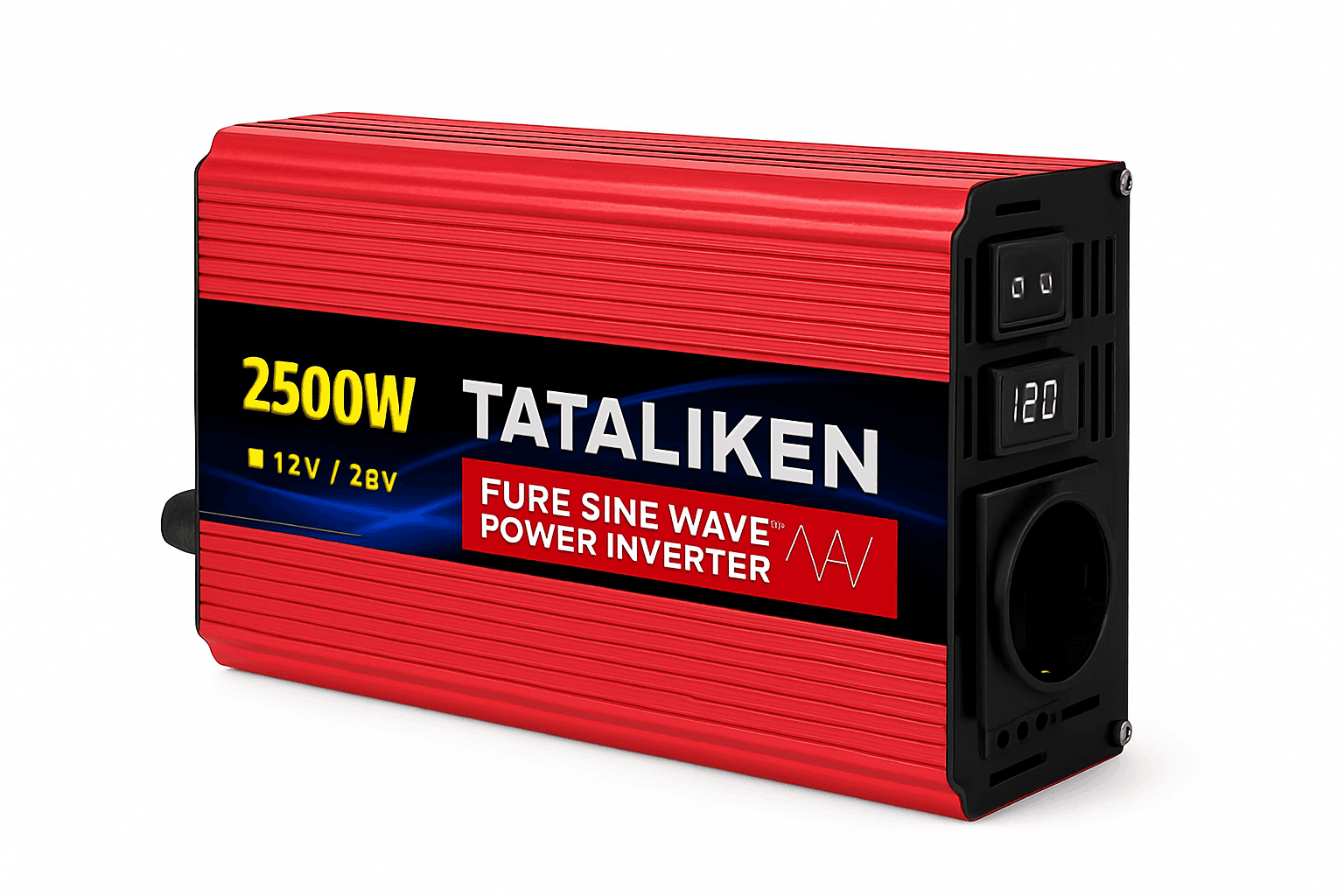 Pure Sine Wave Power Inverter 12V to 220V EU Socket-12V2200W 50HZ EU