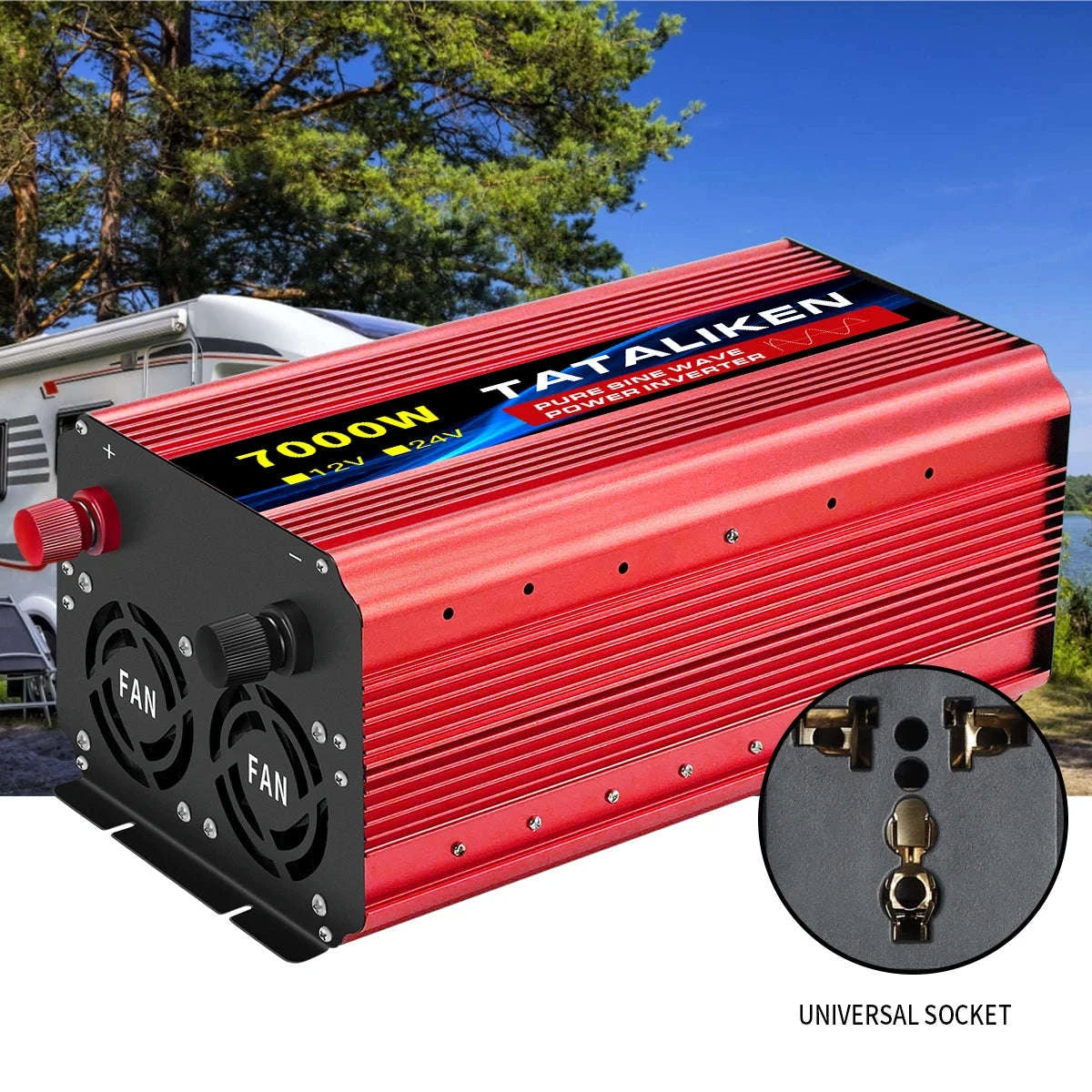 Pure Sine Wave Power Inverter Charger 12V/24V to 220V-24V4000W 220V