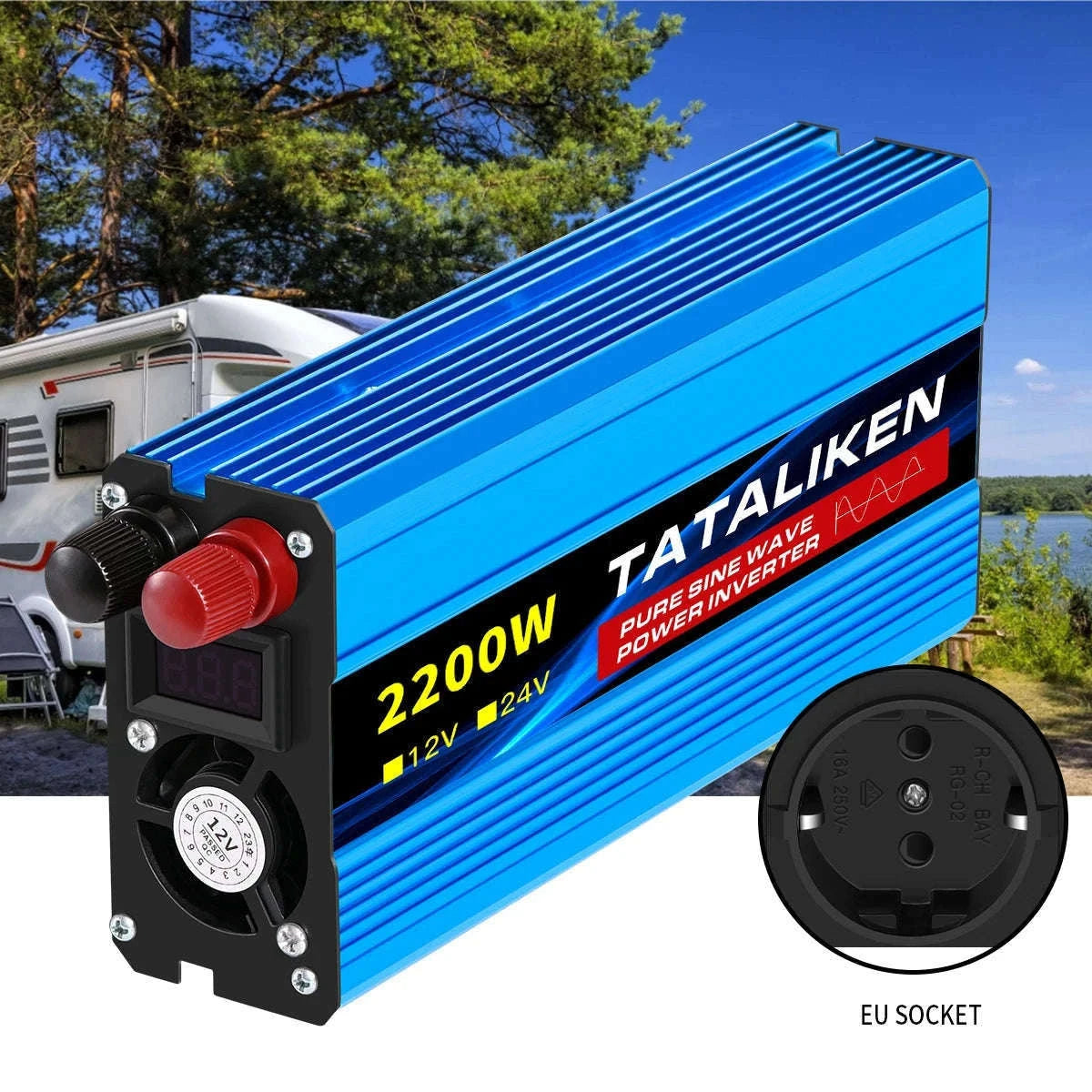 Pure Sine Wave Power Inverter Charger 12V/24V to 220V-24V4000W 220V