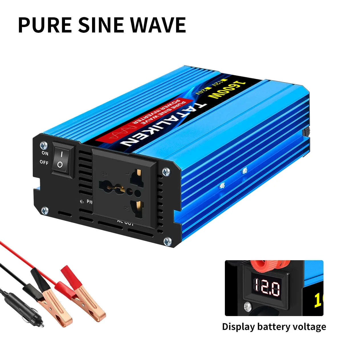 Pure Sine Wave Power Inverter Charger 12V/24V to 220V-24V4000W 220V
