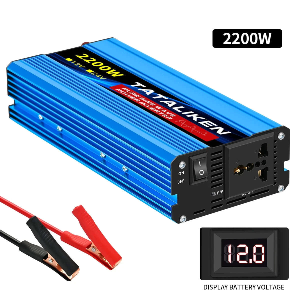 Pure Sine Wave Power Inverter Charger 12V/24V to 220V-24V4000W 220V