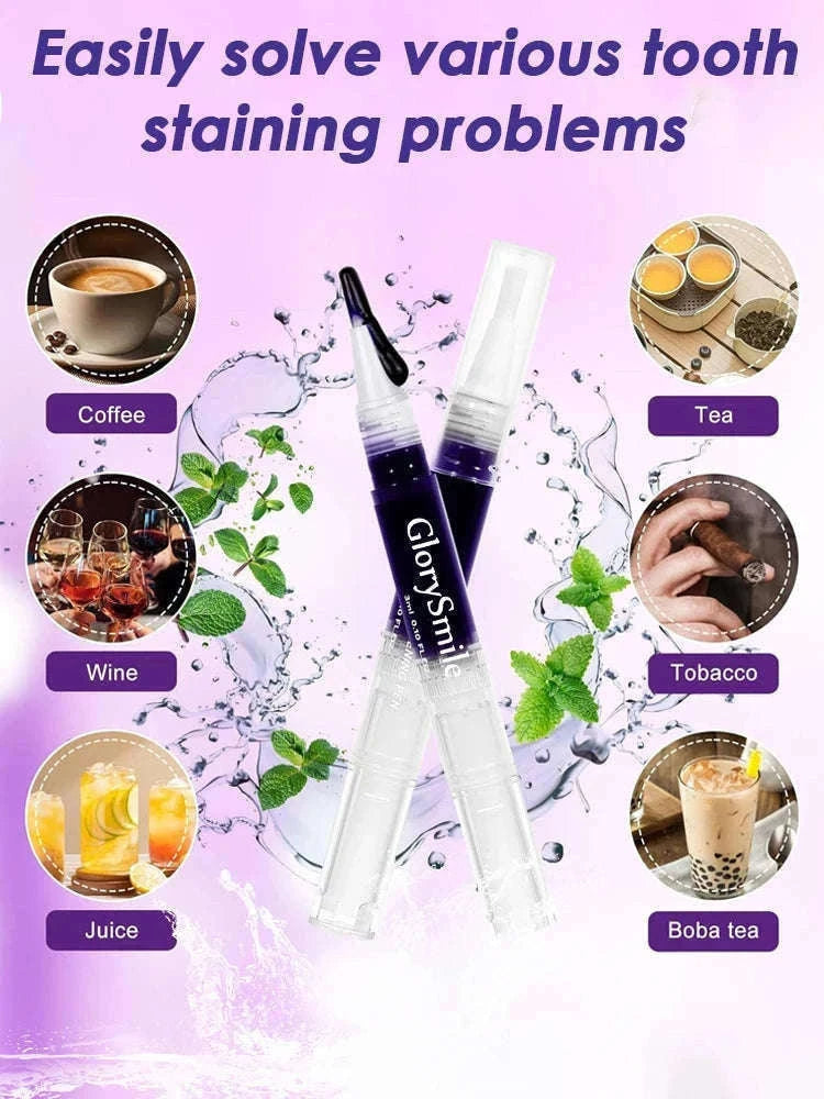 Purple Instant Teeth Whitening Pen for a Brighter Smile-2 Pcs
