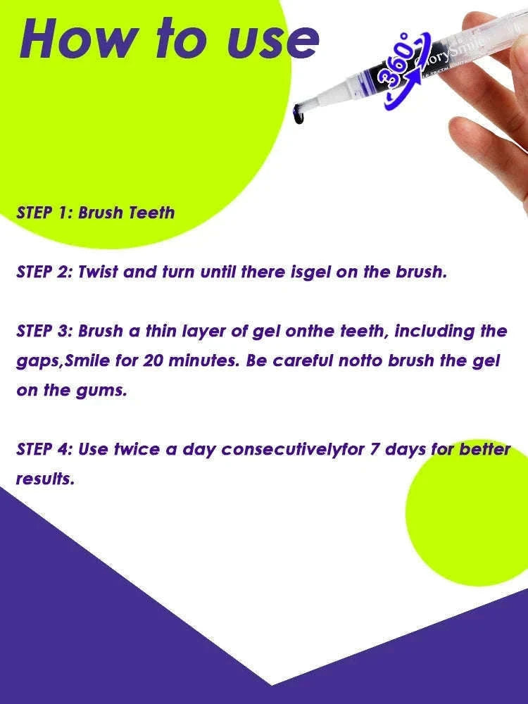Purple Instant Teeth Whitening Pen for a Brighter Smile-2 Pcs