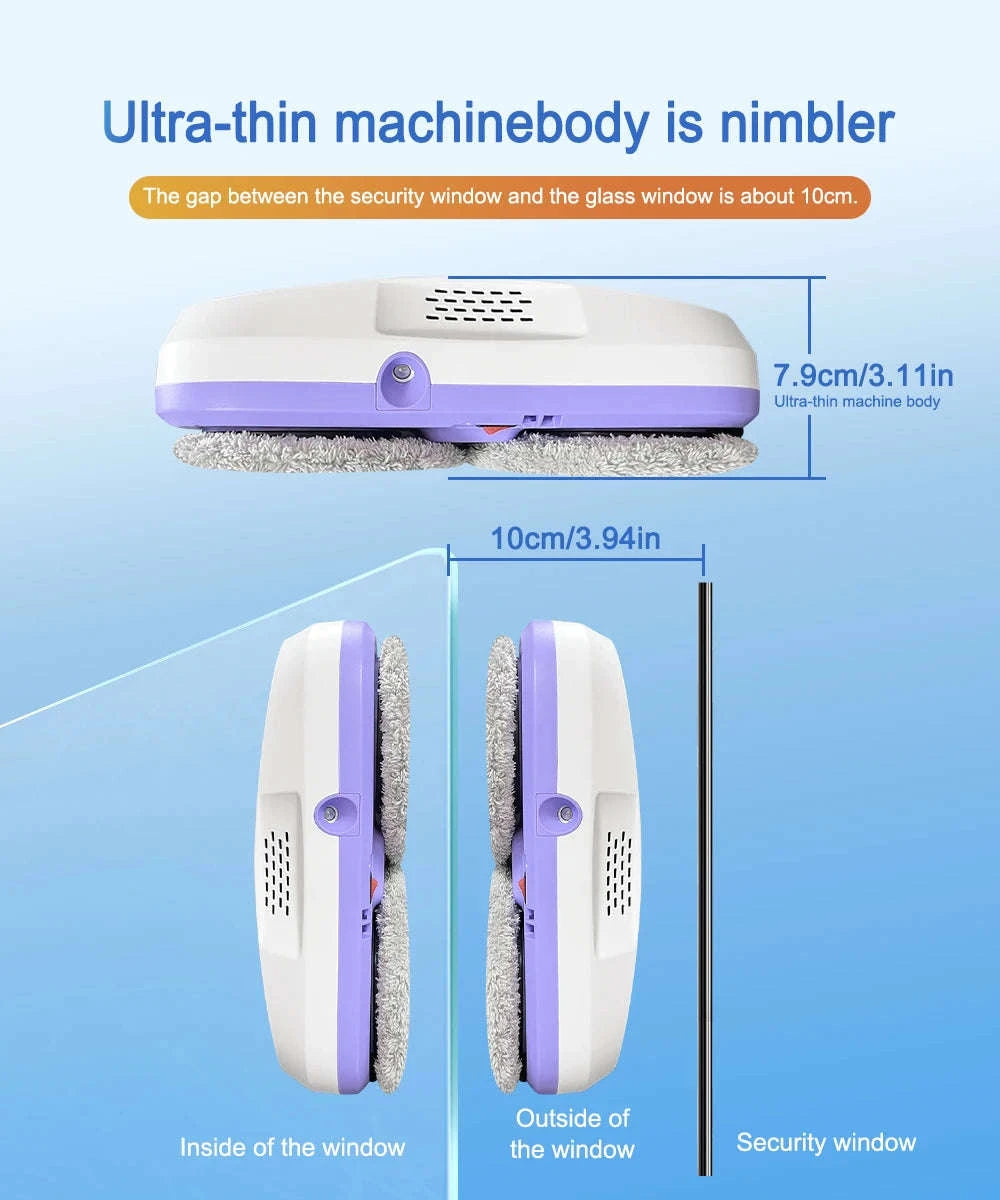 PuRuiKai Window Cleaning Robot with Dual Nozzles-WHITE / EU / france|Yes