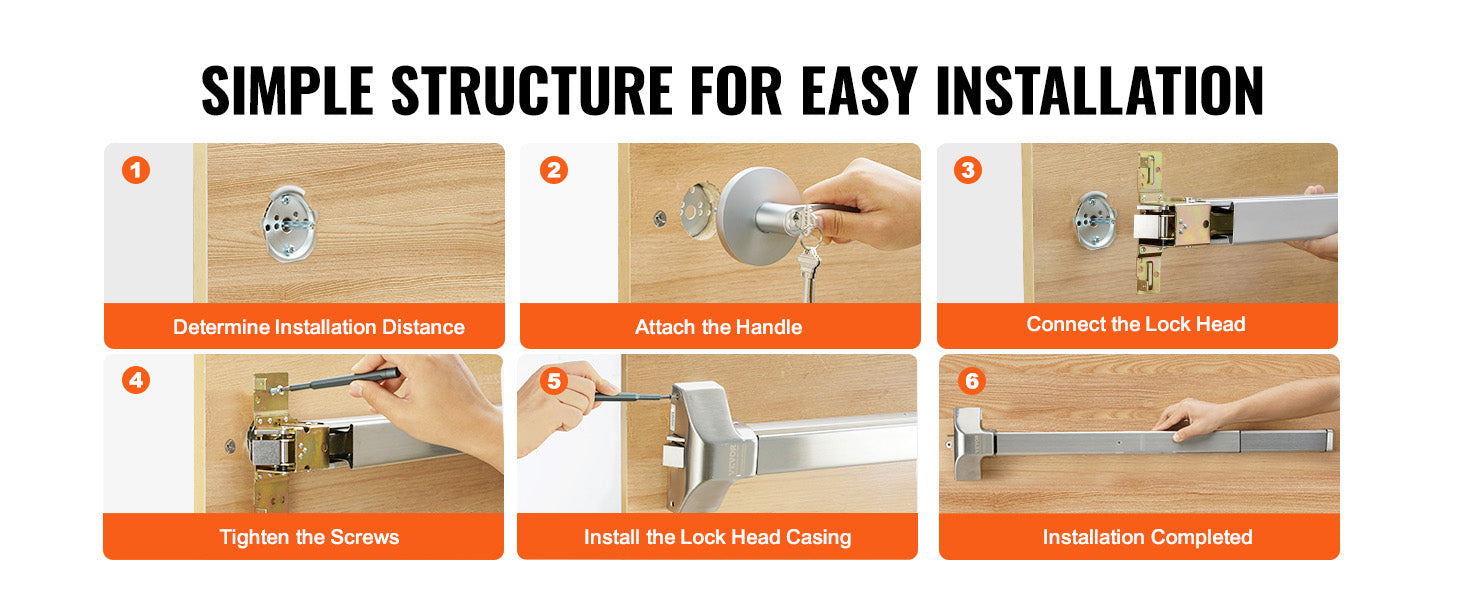 Stainless Steel Push Bar Panic Exit Device with Exterior Lever
