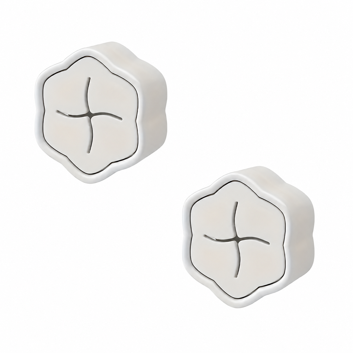 Two push-in towel holders on white background