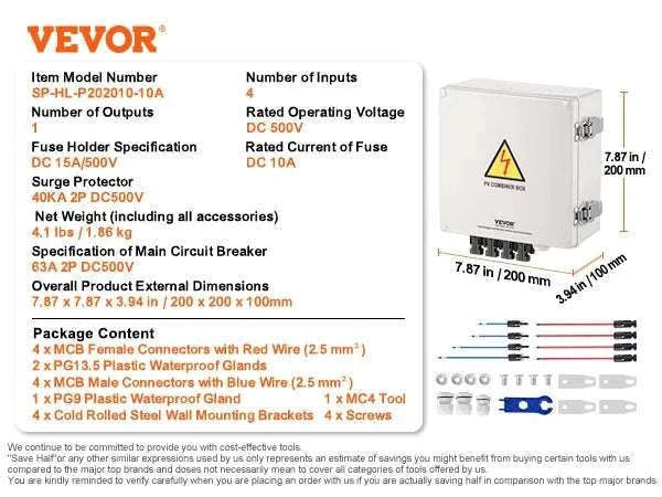 PV Combiner Box 4/6 String Solar Panel System with DC Protection-6 String 10A Steel / Poland
