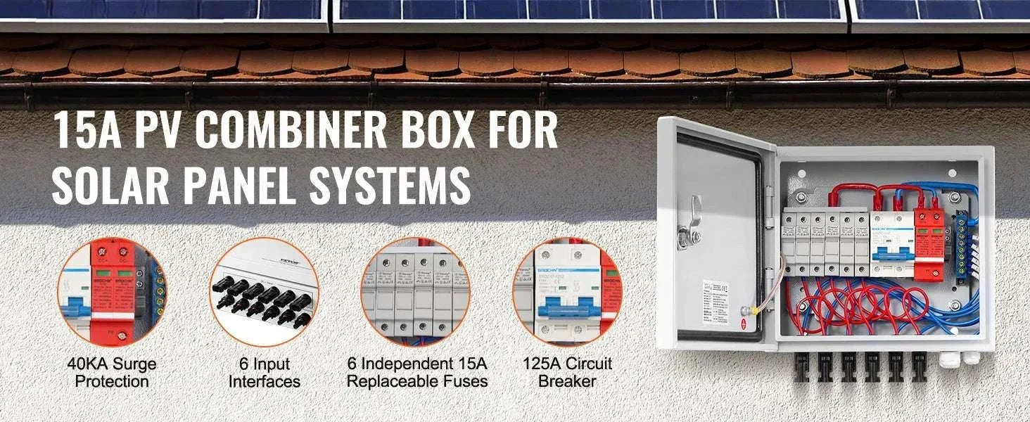 PV Combiner Box 4/6 String Solar Panel System with DC Protection-6 String 10A Steel / Poland