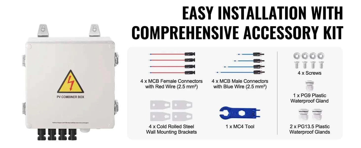 PV Combiner Box 4/6 String Solar Panel System with DC Protection-6 String 10A Steel / Poland
