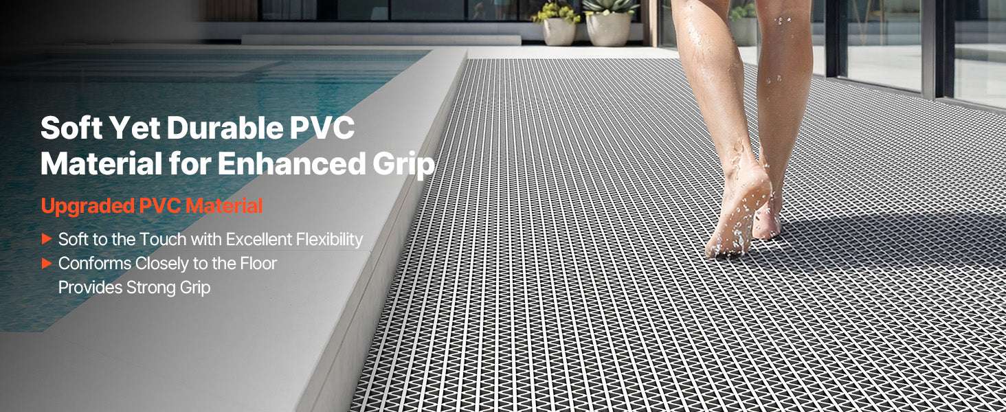 PVC Drainage Mat Roll Non-Slip Wet Area Floor Mat 3ft Wide-3x16.4FT / United States