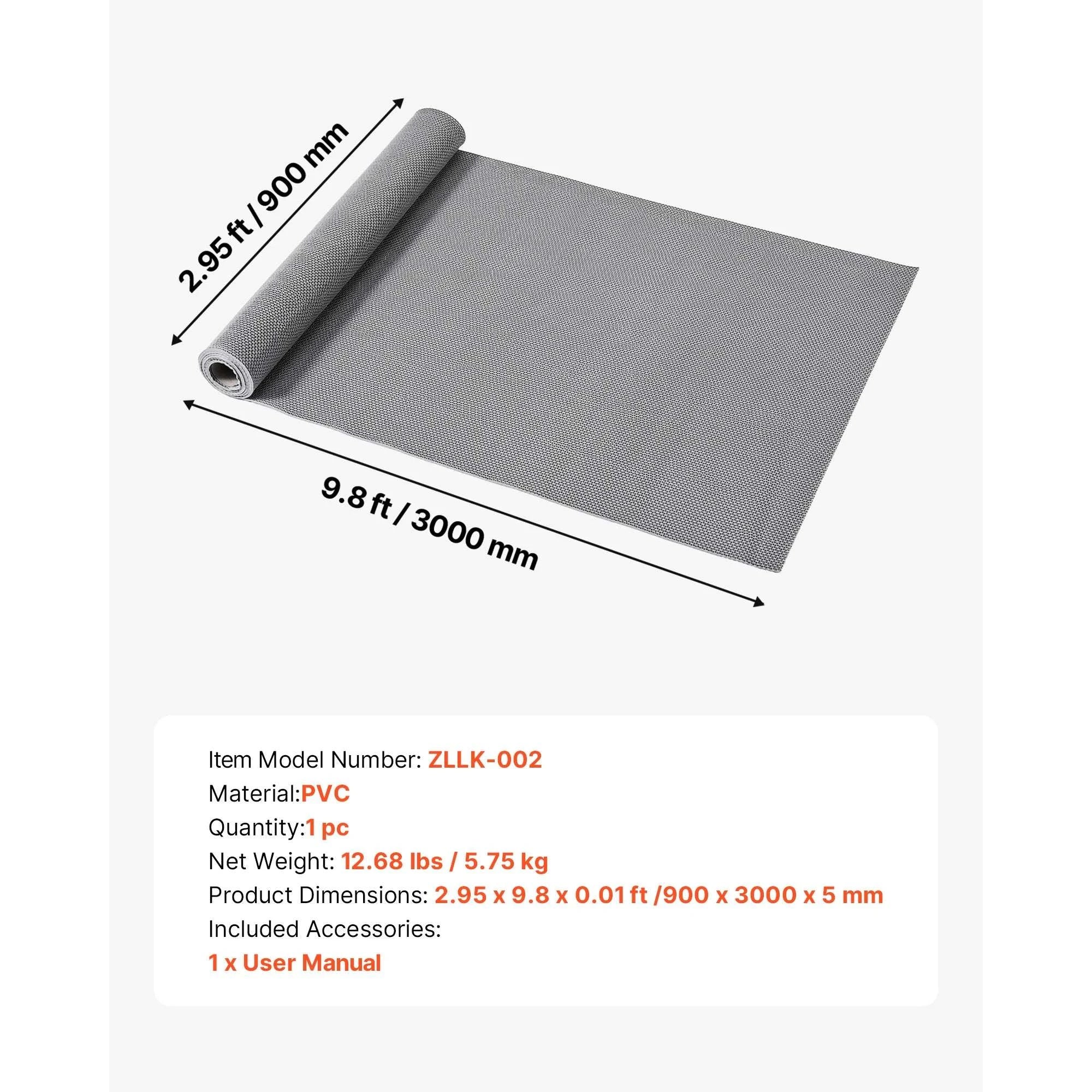 PVC Drainage Mat Roll Non-Slip Wet Area Floor Mat 3ft Wide-3x16.4FT / United States