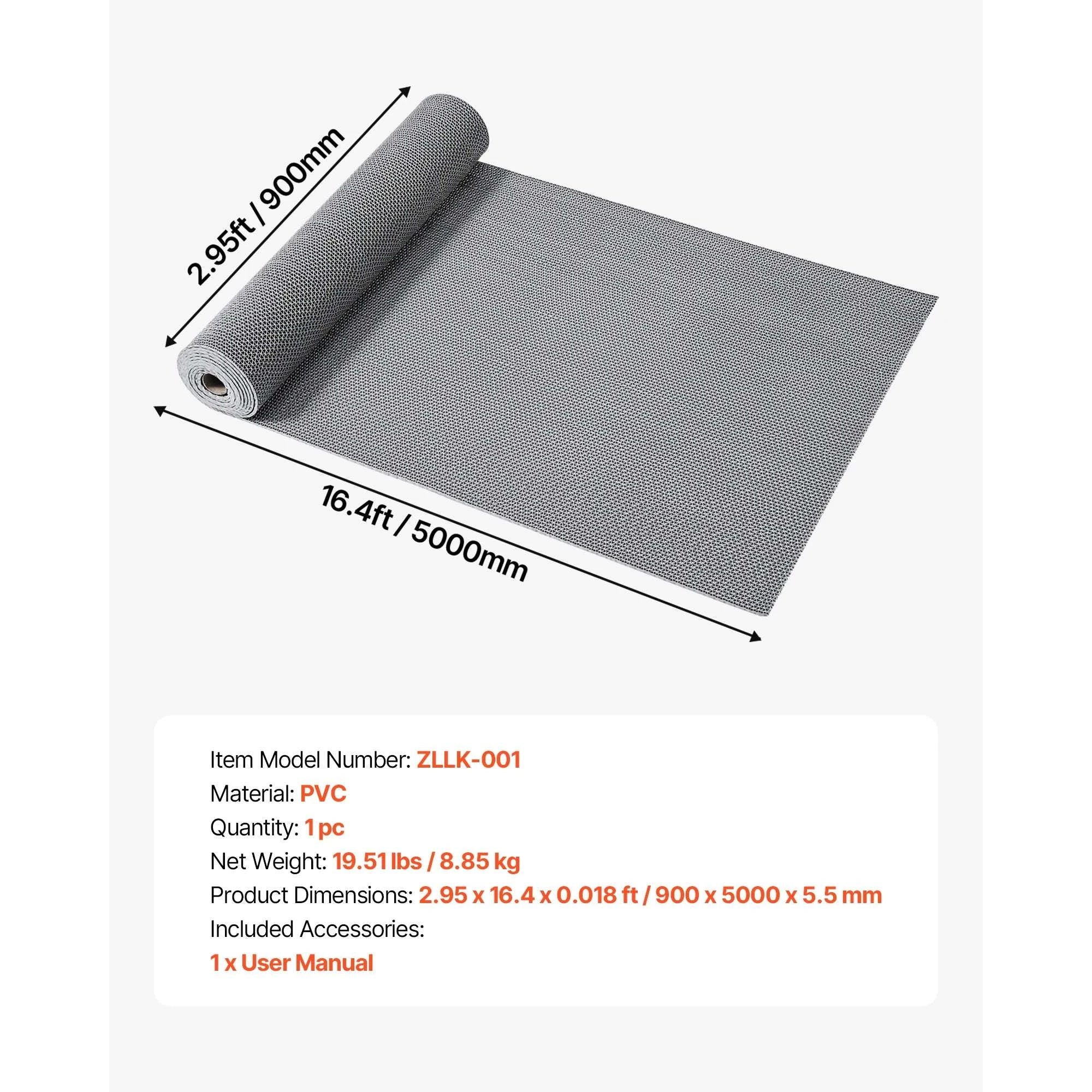 PVC Drainage Mat Roll Non-Slip Wet Area Floor Mat 3ft Wide-3x16.4FT / United States
