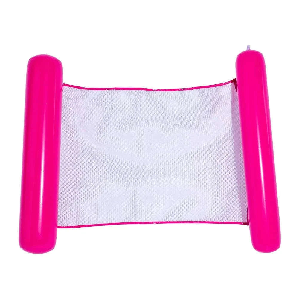 PVC Inflatable Floating Row Water Hammock Lounger-Fluorescent green