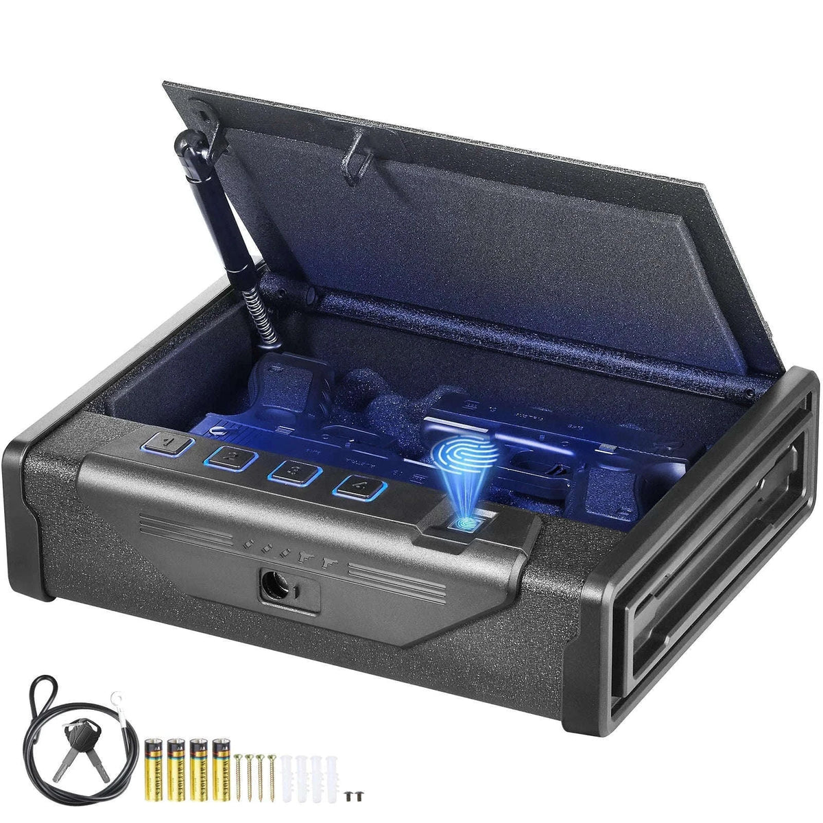 Q235 Steel Pistol Safe with Biometric Quick Access-1 Pistols Slip / United States