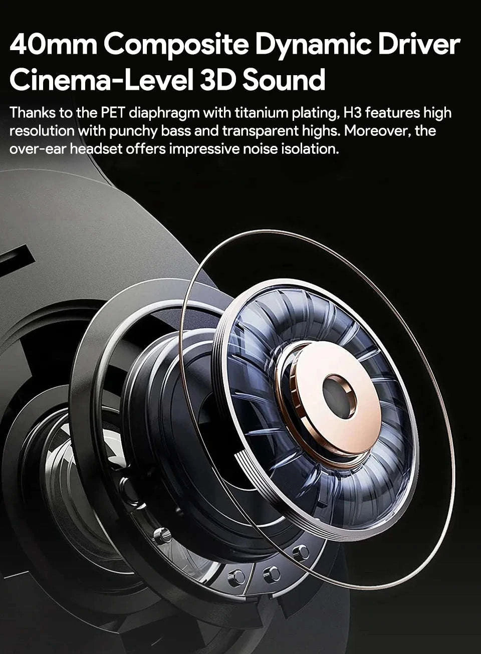 QCY H3 ANC Wireless Headphones with Hi‑Res Sound-H3-Bluegrey / spain