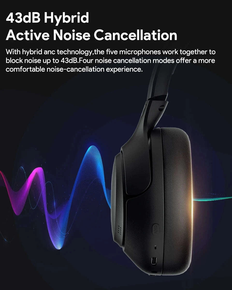 QCY H3 ANC Wireless Headphones with Hi‑Res Sound-H3-Bluegrey / spain