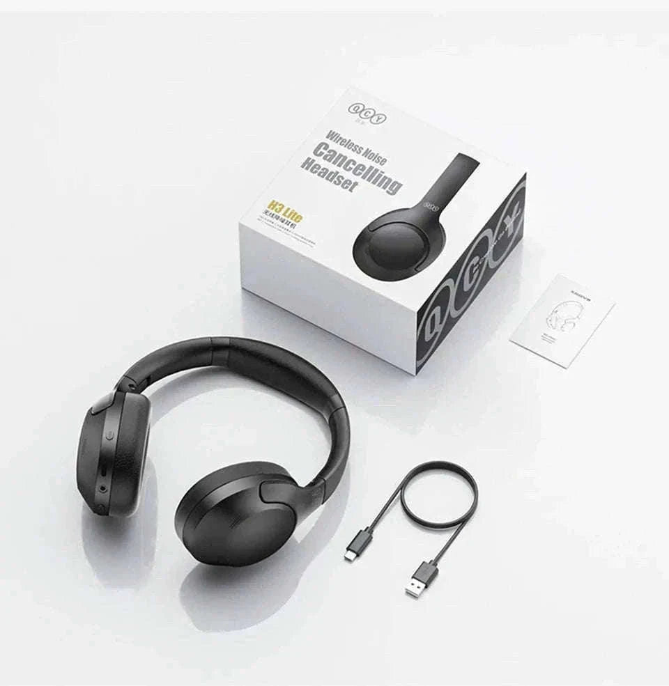 QCY H3 Lite ANC Wireless Headphones for Focus and Comfort-H3 Lite-BLACK / spain