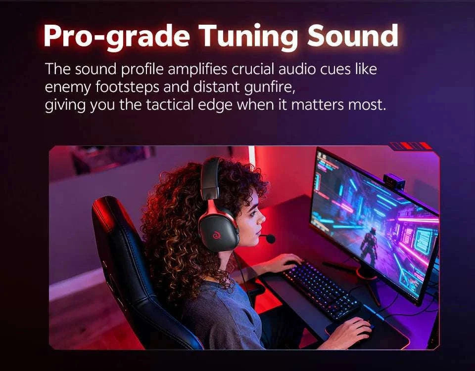 QCY VN200 Pro Wired Gaming Headset with 7.1 Sound & Mic-BLACK