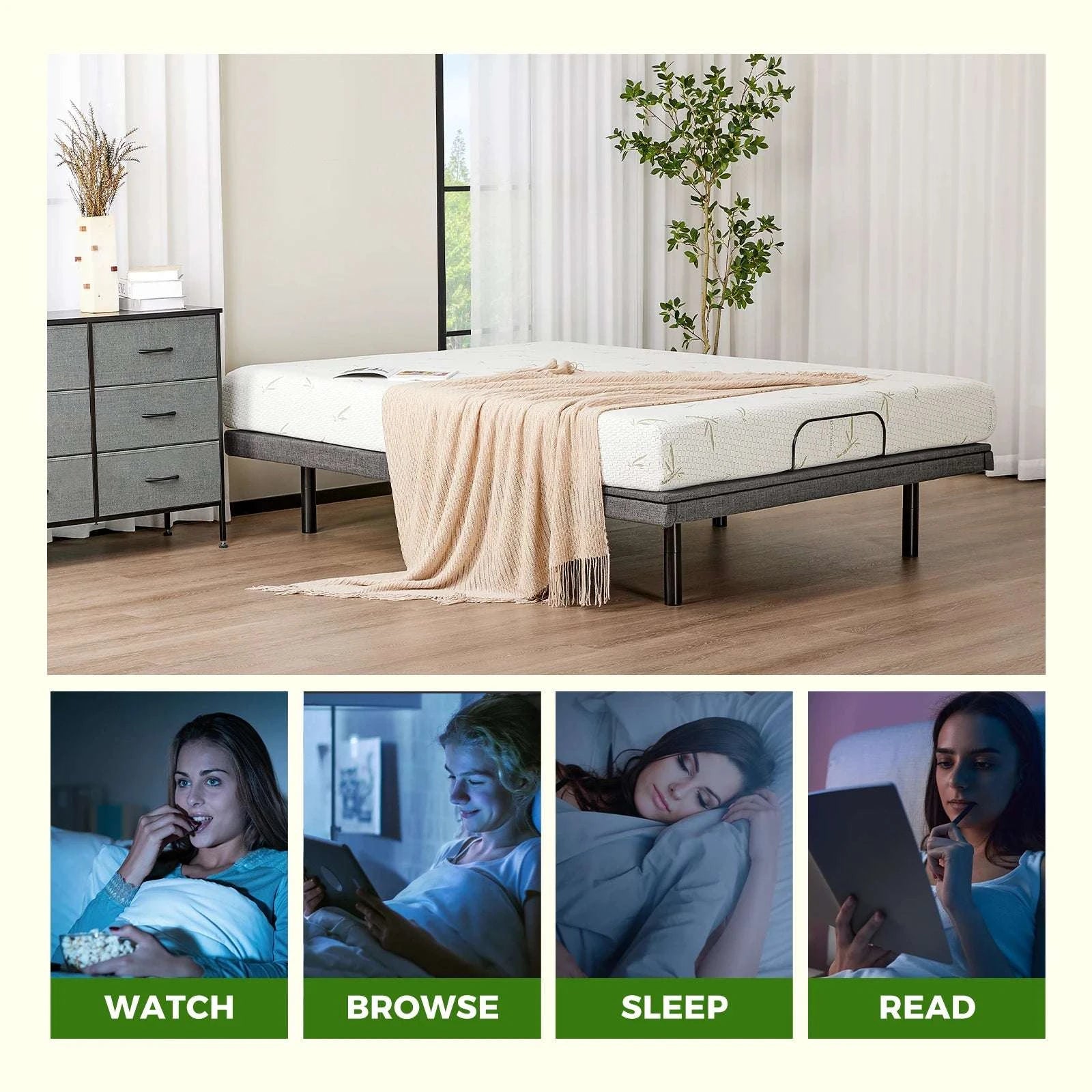 Queen Adjustable Bed Frame with Wireless Remote & Zero Gravity-Twin XL / United States