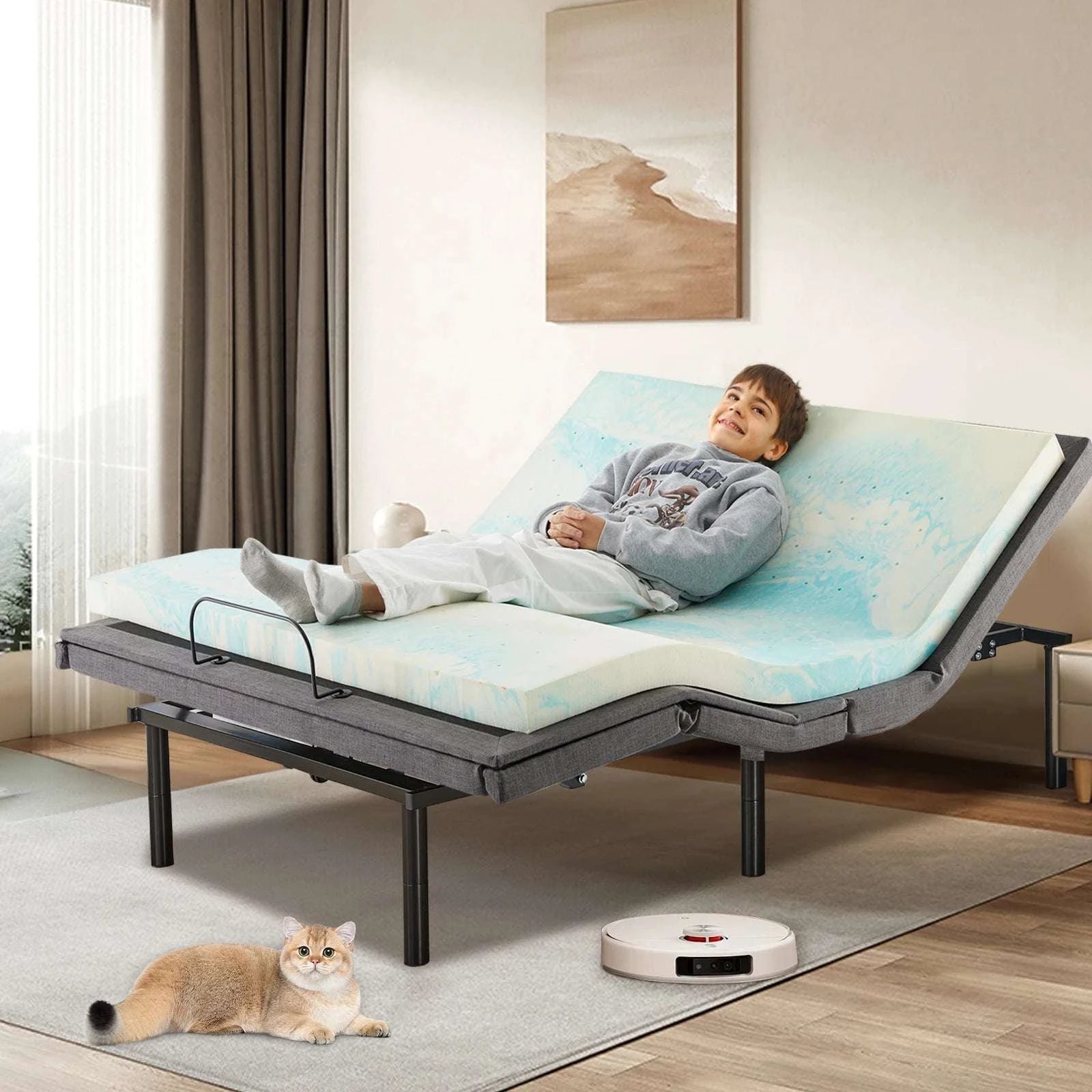 Queen Adjustable Bed Frame with Wireless Remote & Zero Gravity-Twin XL / United States