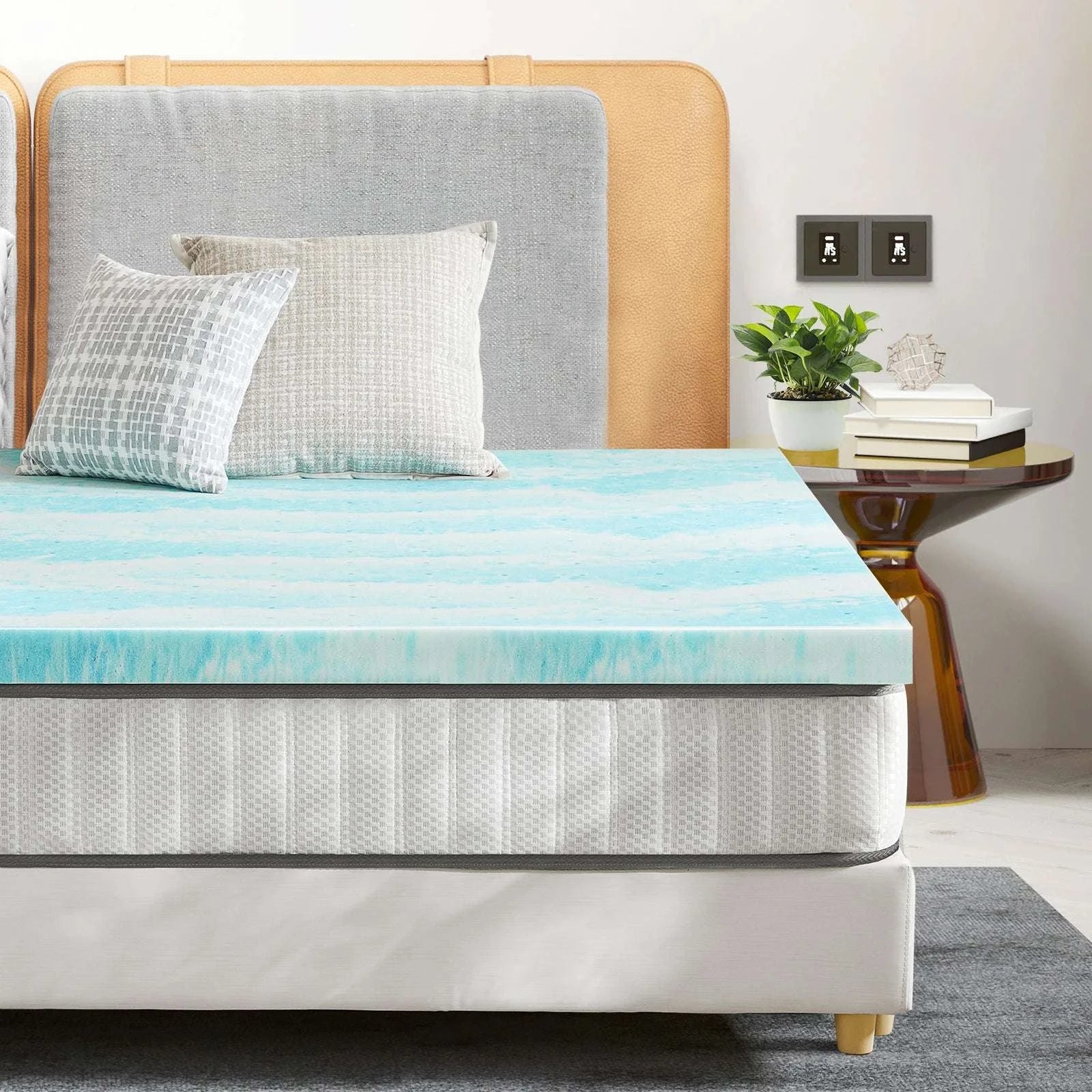 Queen Memory Foam Mattress Topper 2–3 Inch Gel Cooling Soft Bed-3ln King / United States
