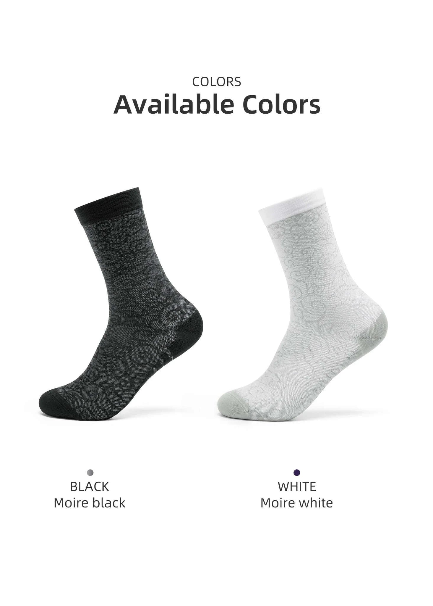 Quick-Dry Cycling Socks Knee-High Breathable Anti-Odor Comfort-490025 black / S(EUR 36-38)