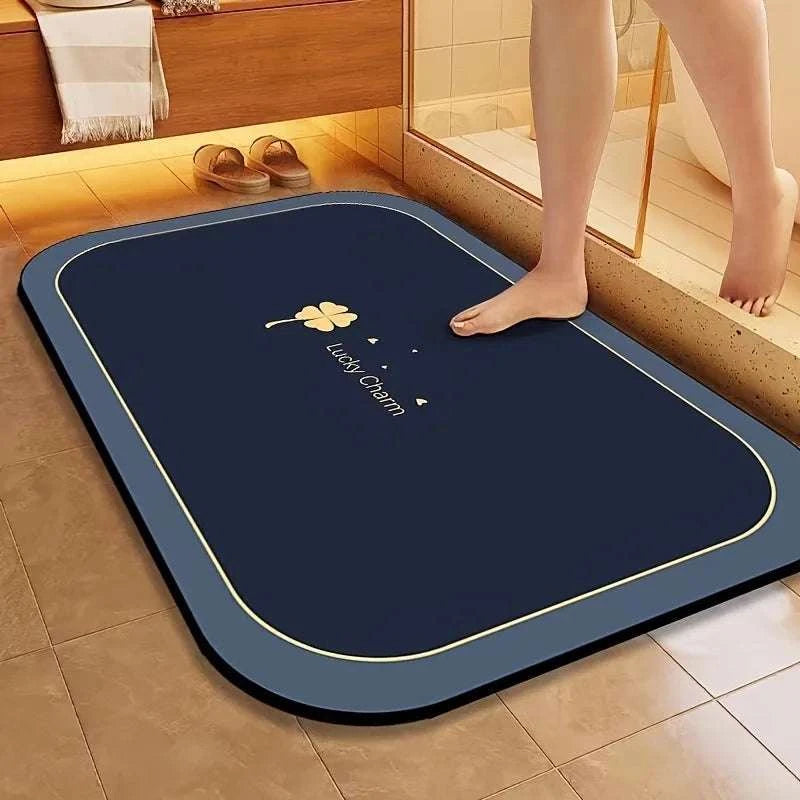 Quick Dry Diatomite Bath Mat Super Absorbent Non-Slip Floor Mat-Ivory / United States / 400MMx600MM