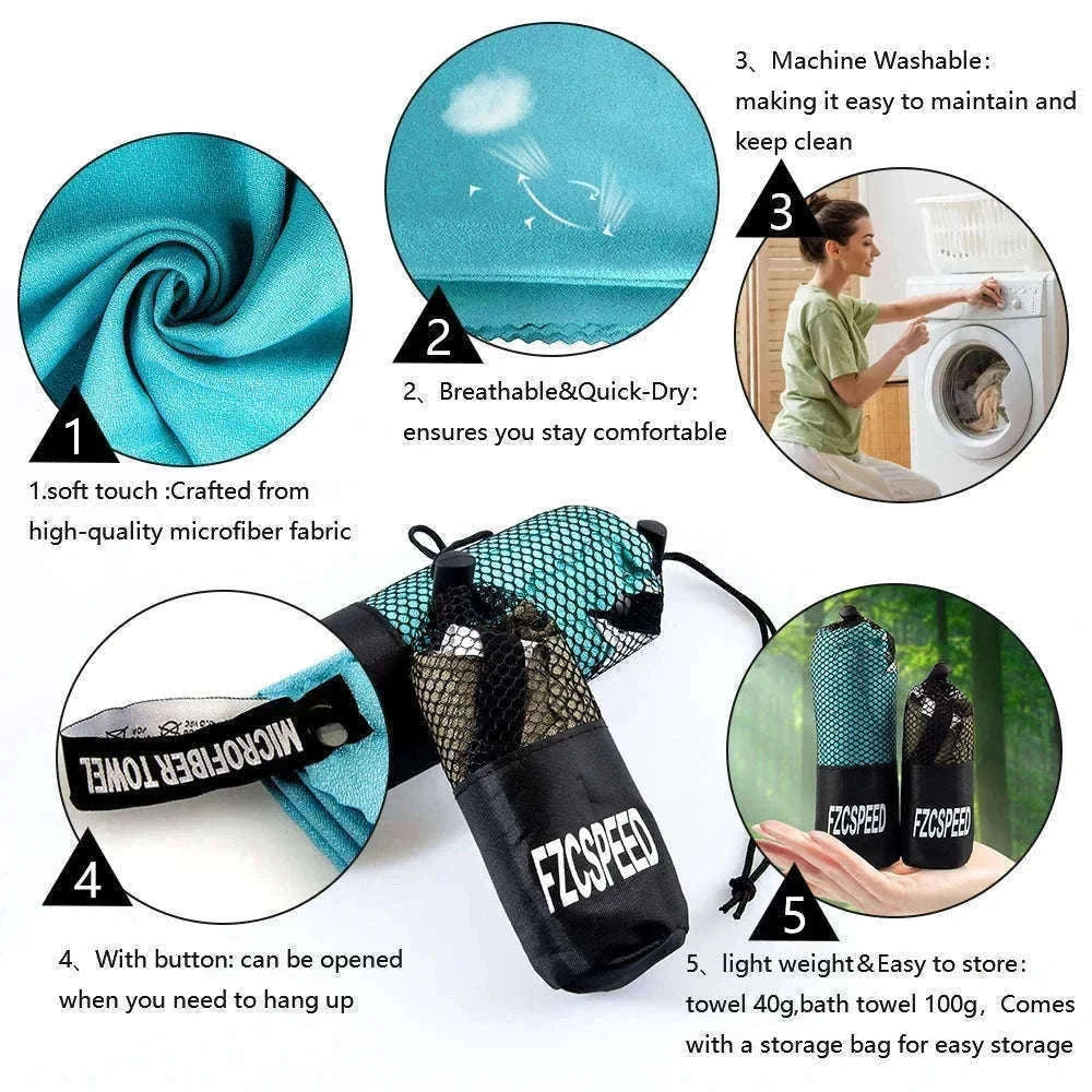 Quick-Drying Absorbent Bath Towel for Travel, Sports, Outdoors-Bath towel 80x130cm