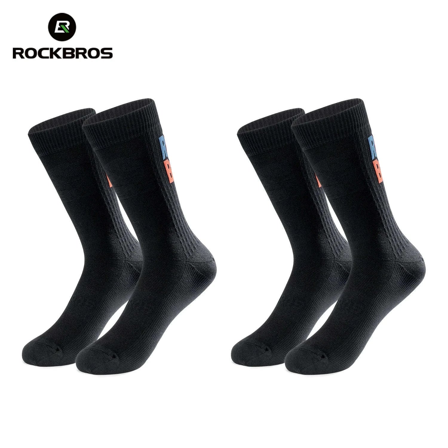 Quick-Drying Cycling Socks Breathable Knee-High Sport Socks 2 Pairs-490068WTGN / L(EUR 43-46)