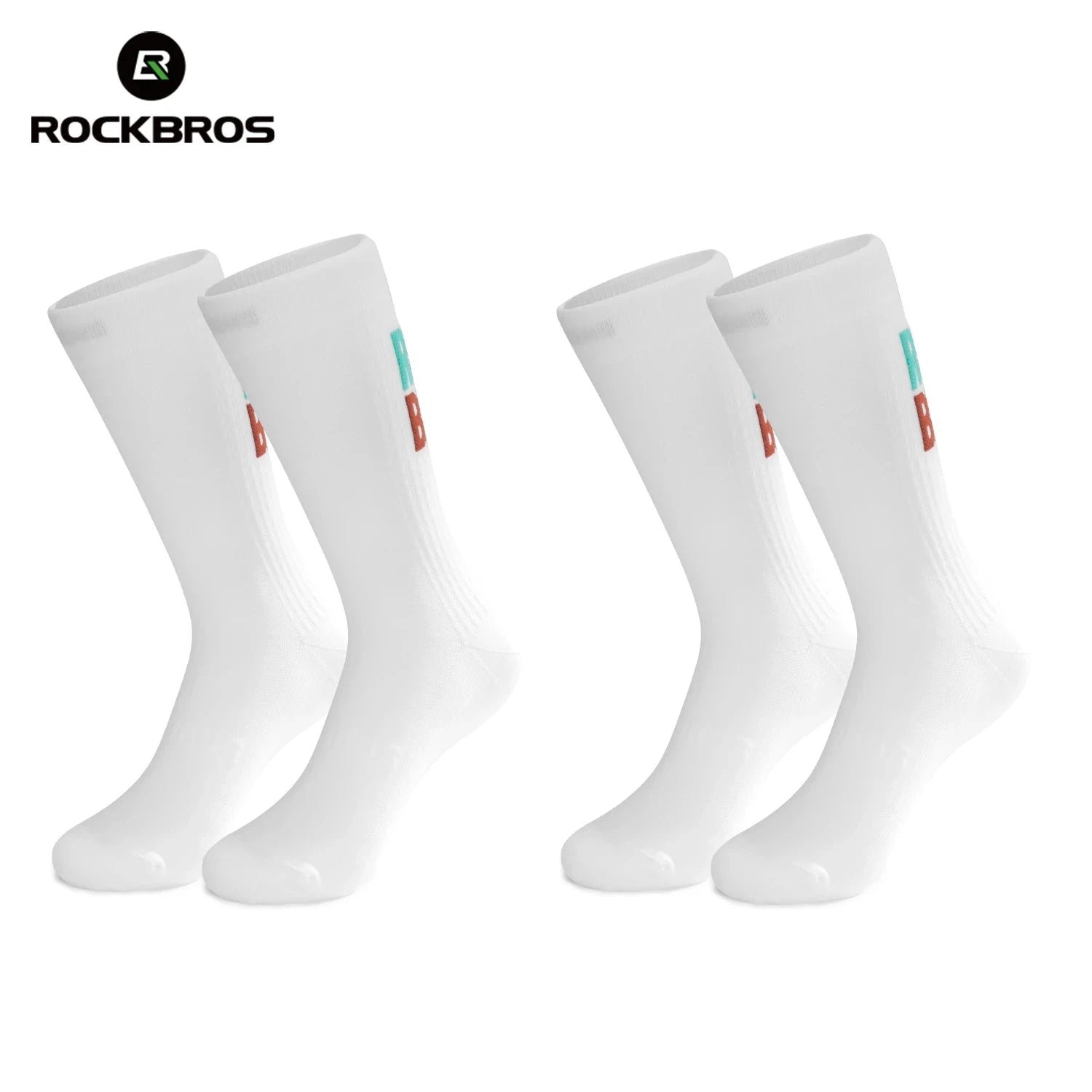 Quick-Drying Cycling Socks Breathable Knee-High Sport Socks 2 Pairs-490068WTGN / L(EUR 43-46)