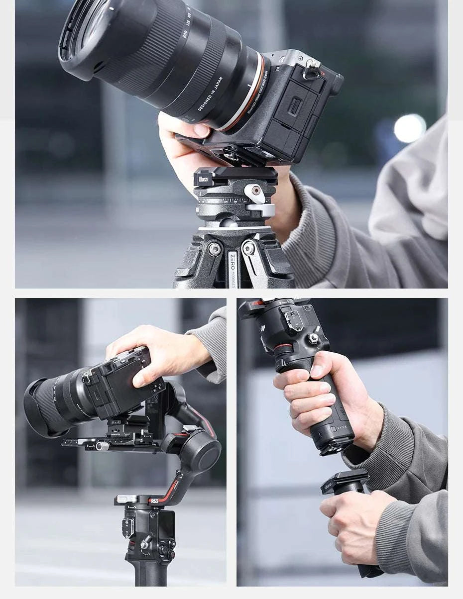 Quick Release Camera Mount Plate & Base Kit for Fast Setup-Black