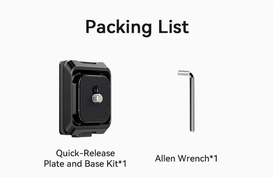 Quick Release Camera Mount Plate & Base Kit for Fast Setup-Black