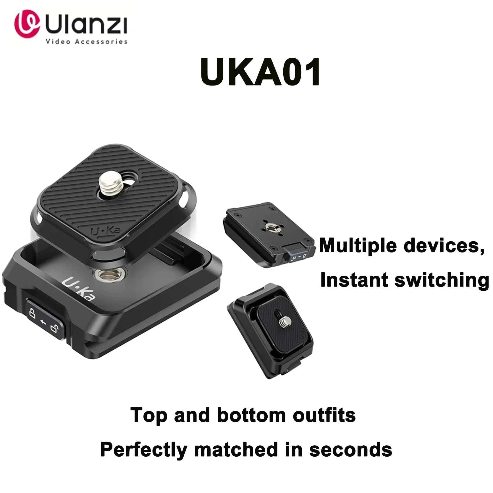 Quick Release Camera Mount Plate & Base Kit for Fast Setup-Black