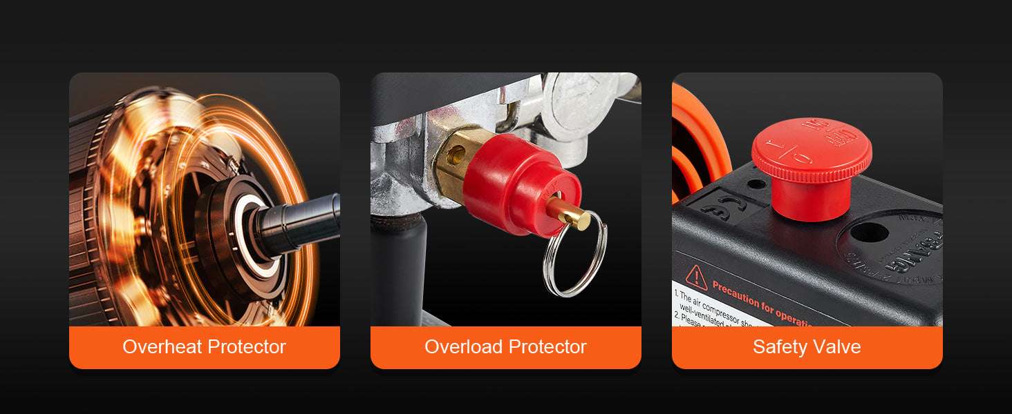 Quiet Oil-Free Air Compressor for Tire Inflation & Home Tools-24L 1450W / United States