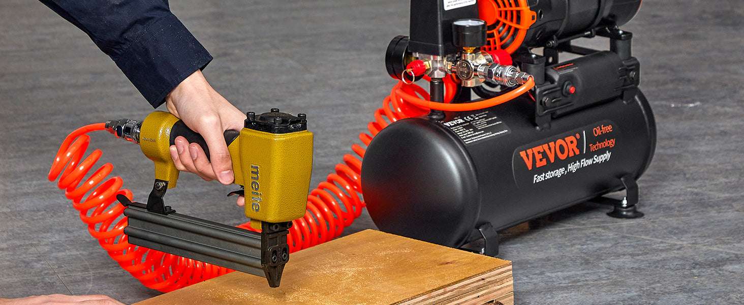 Quiet Oil-Free Air Compressor for Tire Inflation & Home Tools-24L 1450W / United States