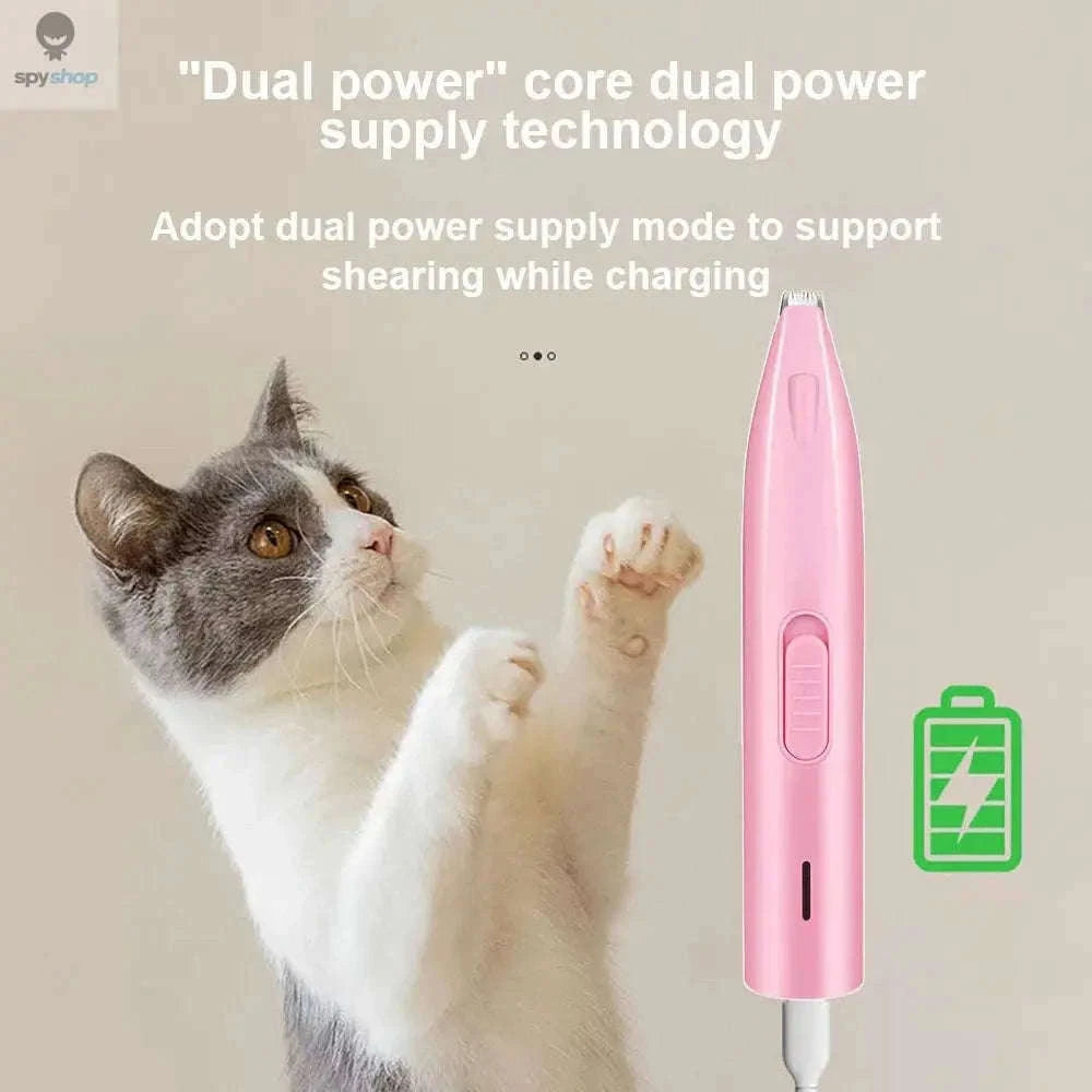 Quiet Pet Hair Trimmer with LED Light for Precise Grooming-Light Blue With LED