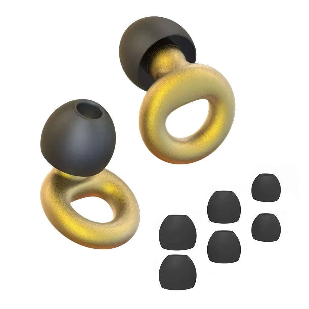Quiet Reusable Ear Plugs for Noise Reduction and Comfort-10pairs Metal Green