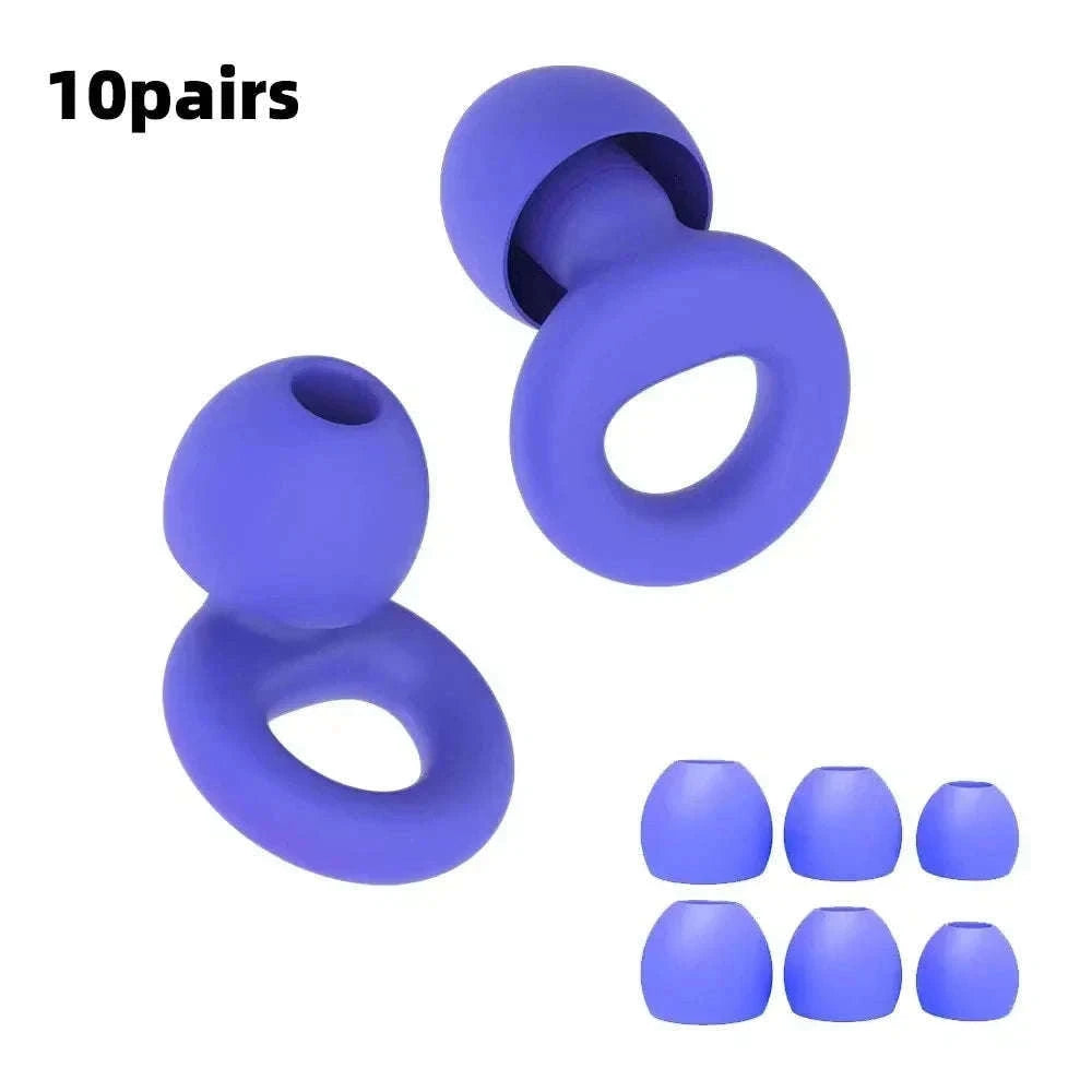Quiet Reusable Ear Plugs for Noise Reduction and Comfort-10pairs Metal Green