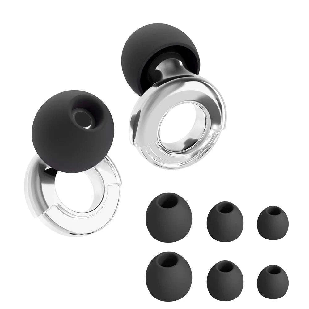 Quiet Reusable Ear Plugs for Noise Reduction and Comfort-10pairs Metal Green