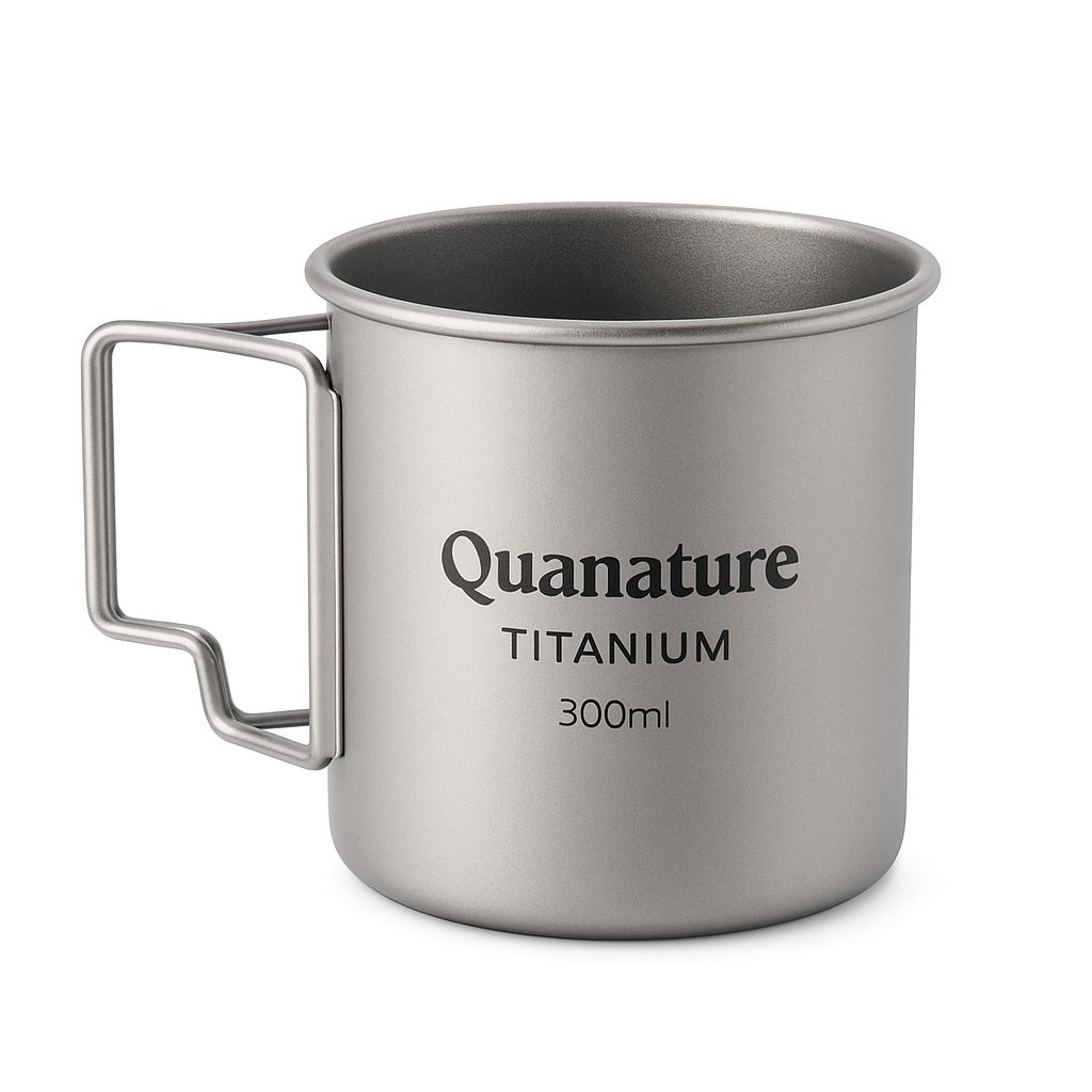 Titanium Camping Mug 300ml Ultralight Cup with Handle