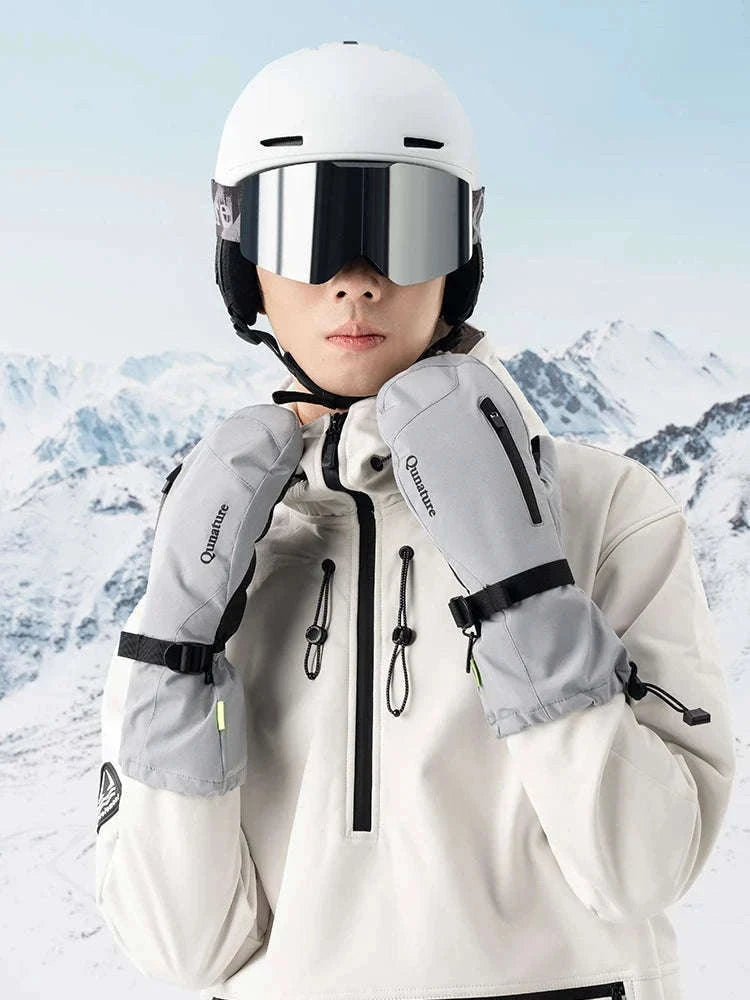 Qunature Ski Gloves with Anti-Slip Palm and Fleece Lining-014-S346-TS / M